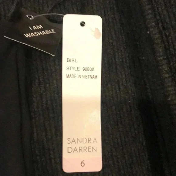 NWT Sandra Darren Abstract Dress w/Sheer & Silver Metallic Neckline-Size 6 - Picture 10 of 10